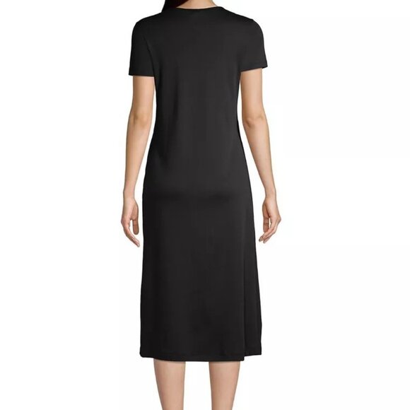 Lands' End Women's Cotton Short Sleeve Midcalf Nightgown, Black, NWT - Picture 3 of 3